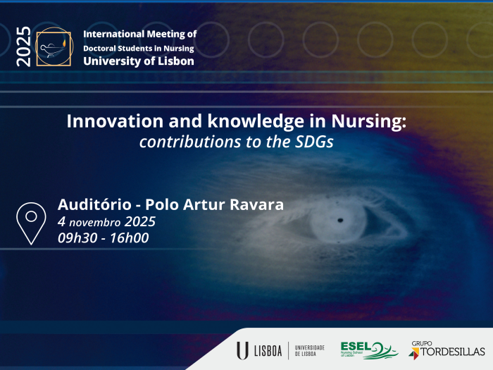 cartaz do Encontro Internacional de Doutorandos em Enfermagem da Universidade de Lisboa 2025